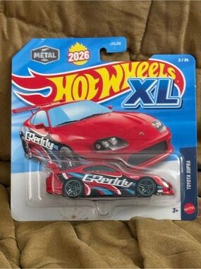 Hot Wheels XL Red Toyota Supra Toy Car - Greddy Livery